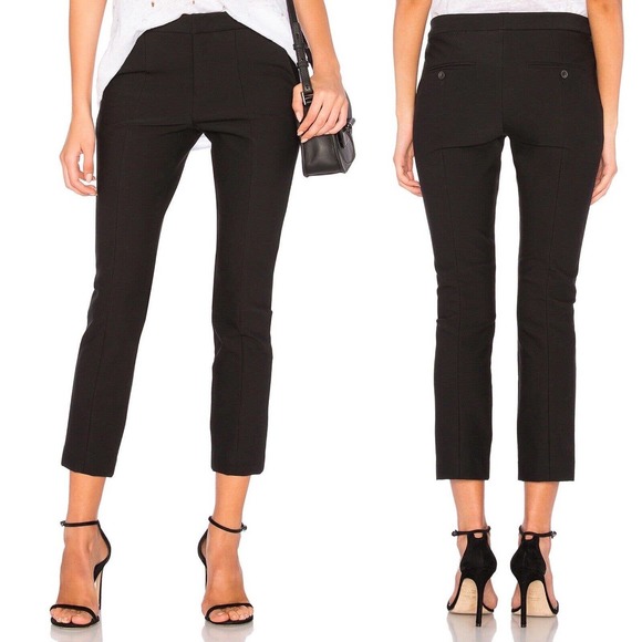 Vince Size 8 Stovepipe Cropped Trousers Navy Blue Seamed Front Ankle Pant - Picture 7 of 11